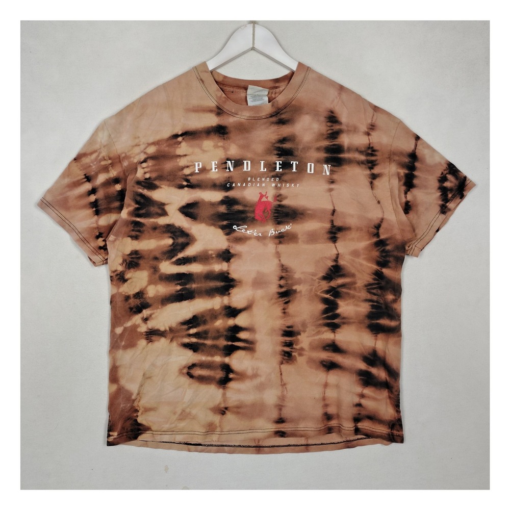 Port and Company Pendleton Whisky Tie Dye Graphic T-Shirt Brown Adult XL